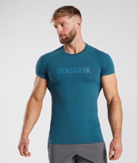 Men's Gymshark Apollo T-Shirts Blue | NZ 9EZHMA